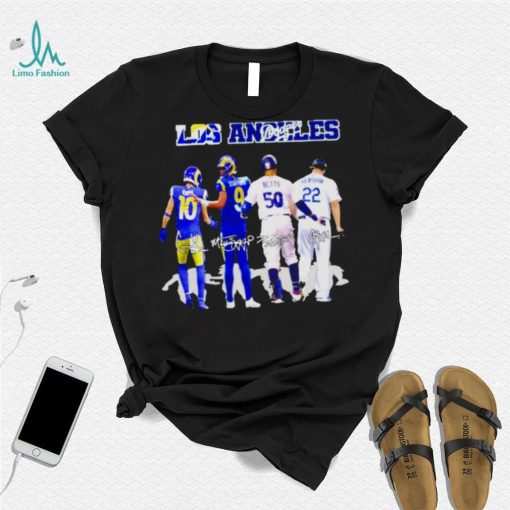 Los angles rams and los angeles Dodgers kupp stafford betts and kershaw signatures T shirt