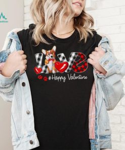 Love Corgi Dog Buffalo Plaid Valentines Day Shirt