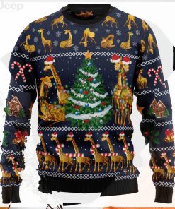 Love Giraffe Ugly Christmas Sweater   Xmas Ugly Sweater