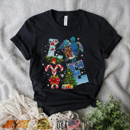 Love Turtle Merry Christmas Tree Gift Light shirt