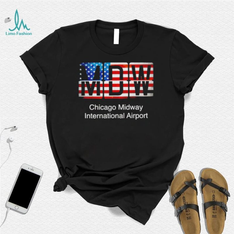 MDW Chicago Midway International Airport American flag shirt
