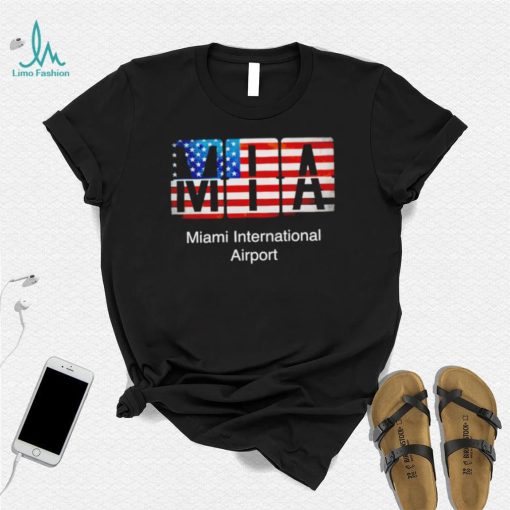 MIA Miami International Airport American flag shirt