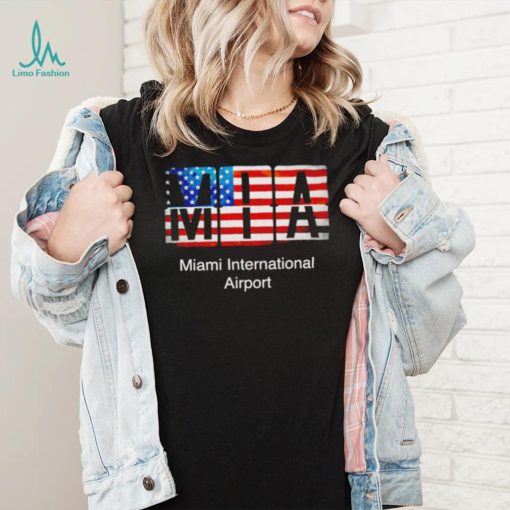 MIA Miami International Airport American flag shirt