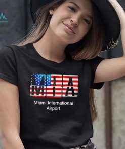 MIA Miami International Airport American flag shirt