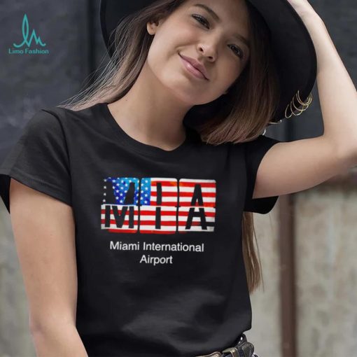 MIA Miami International Airport American flag shirt