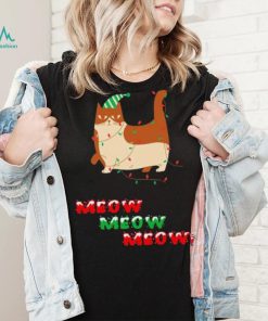 Meow Meow Meow Cat And Christmas Tree Shirt