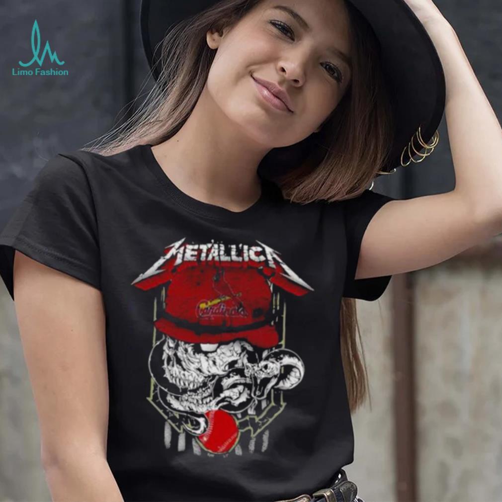 Metallica Skull Snake St Louis Cardinals Logo MLB Shirt - Limotees