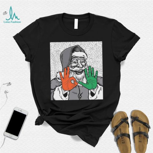 Miami Hurricanes Santa 305 Hands Shirt