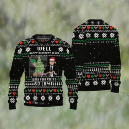 Michael Scott The Office Happy Birthday Jesus 3D Sweater