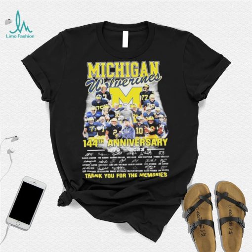 Michigan Wolverines 144th Anniversary 1879 2023 Thank You For The Memories Signatures Shirt