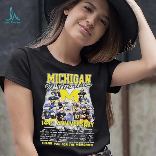 Michigan Wolverines 144th Anniversary 1879 2023 Thank You For The Memories Signatures Shirt