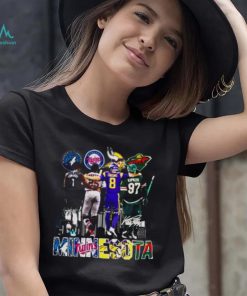 Minnesota Sport City Anthony Edwards Byron Buxton Kirk Cousins and Kirill Kaprizov signatures shirt