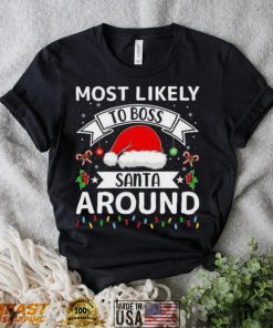 Most Likely To Boss Santa Around Christmas Lights Sweater