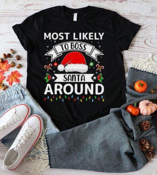 Most Likely To Boss Santa Around Christmas Lights Sweater