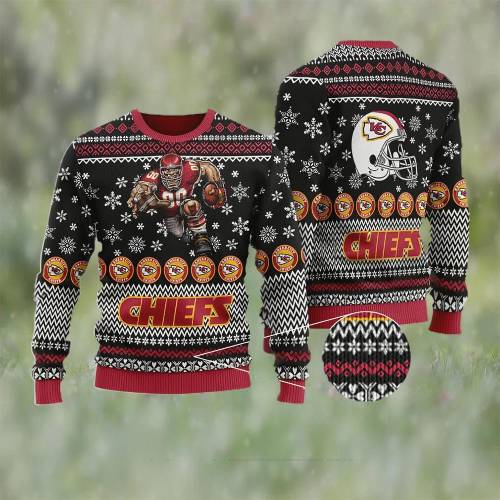 Custom Name Number Nfl Kansas City Chiefs Rugby Stadium Ugly Christmas  Sweater - Limotees