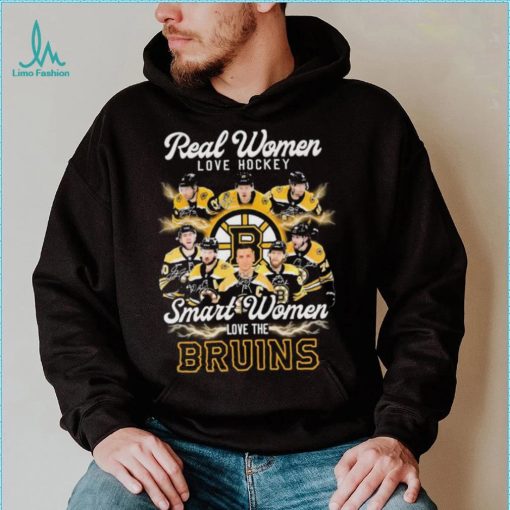 NHL Boston Bruins Real Women Love Hockey Smart Women Love The Bruins Signatures Shirt