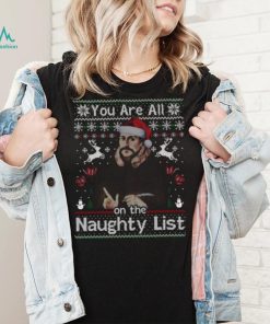 Naughty list john calvin ugly Christmas Tee