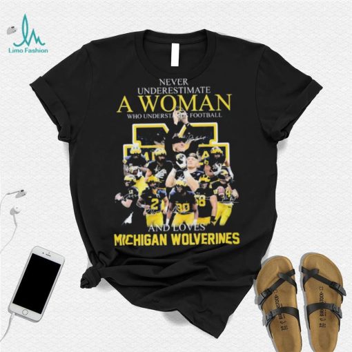 Never Underestimate A Woman Who Understands Football And Loves Michigan Wolverines Shirt