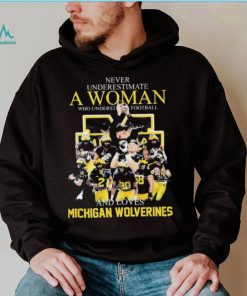 Never Underestimate A Woman Who Understands Football And Loves Michigan Wolverines Shirt