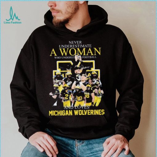 Never Underestimate A Woman Who Understands Football And Loves Michigan Wolverines Shirt