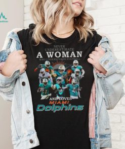 Never underestimate a woman who understands football and loves Miami Dolphin signatures 2022 shirt