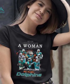 Never underestimate a woman who understands football and loves Miami Dolphin signatures 2022 shirt