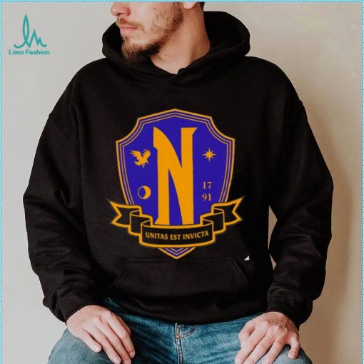 Nevermore Academy Wednesday Unitas Est Invicta logo shirt