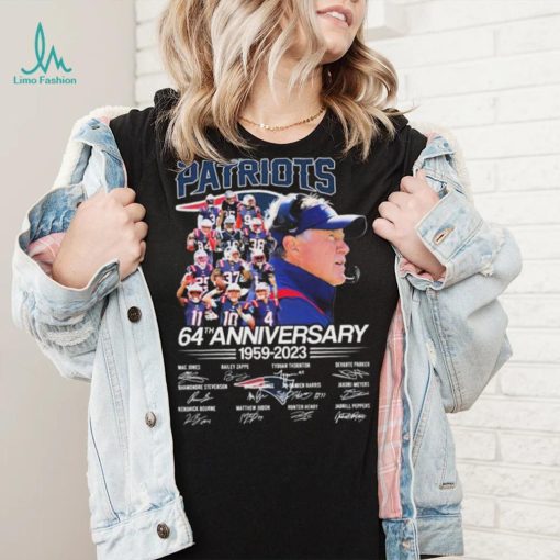 New England Patriots 64th Anniversary 1959 2023 Signatures Shirt