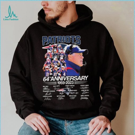 New England Patriots 64th Anniversary 1959 2023 Signatures Shirt