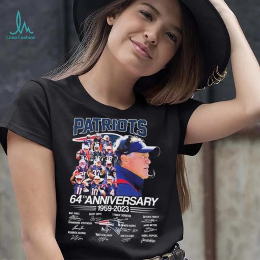 New England Patriots 64th Anniversary 1959 2023 Signatures Shirt