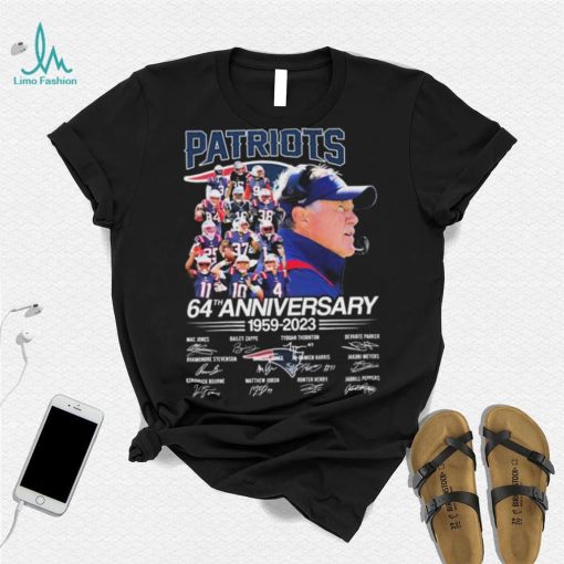 New England Patriots 64th Anniversary 1959 2023 Signatures Shirt