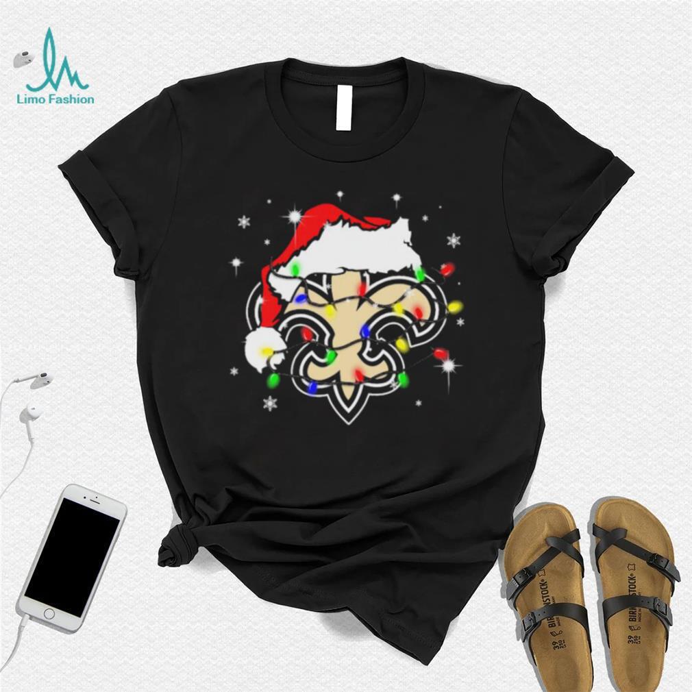 New Orleans Saints Santa Hat Christmas Light Shirt New Orleans Saints Santa Hat Christmas Light Shirt