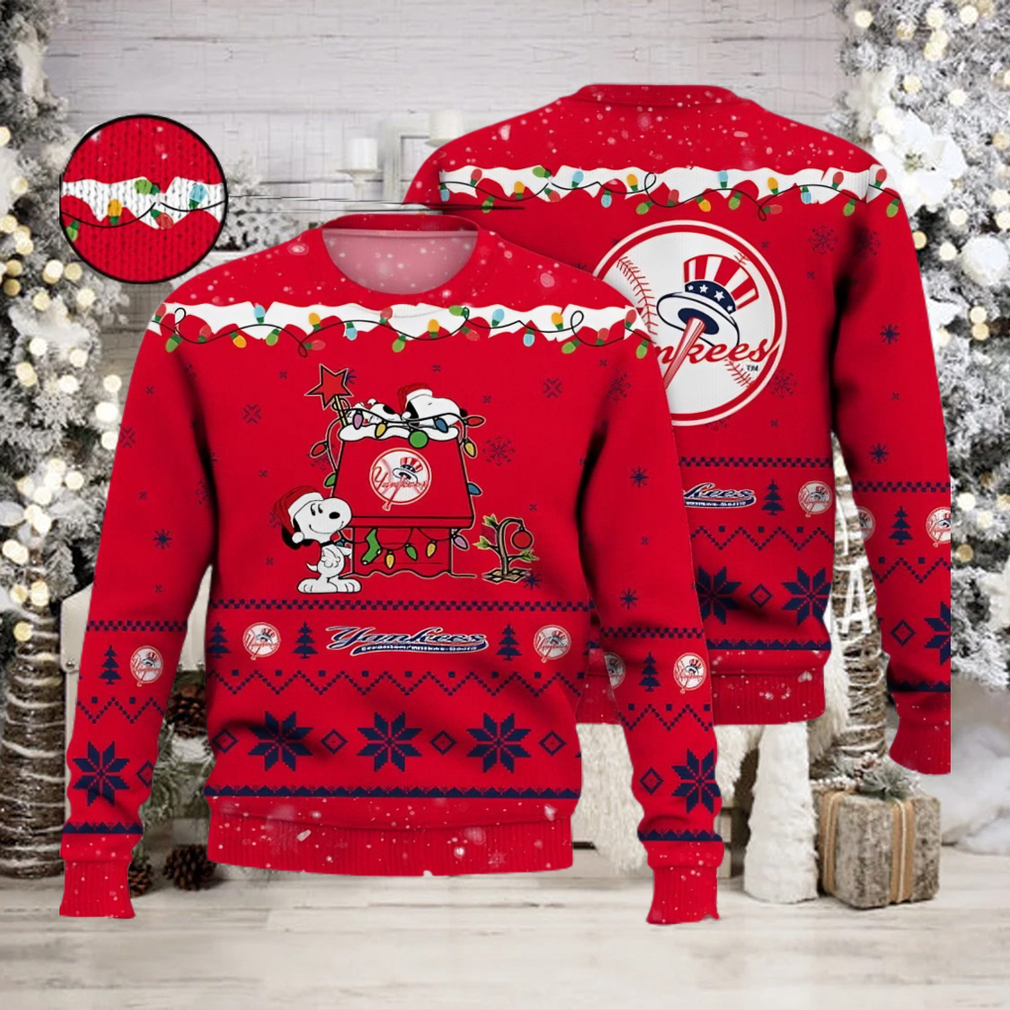 New York Knicks Snoopy Christmas Light Woodstock Snoopy Ugly Christmas  Sweater