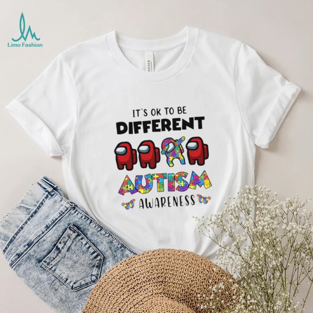 Official among us its okay to be different autism awareness shirt Official among us its okay to be different autism awareness shirt