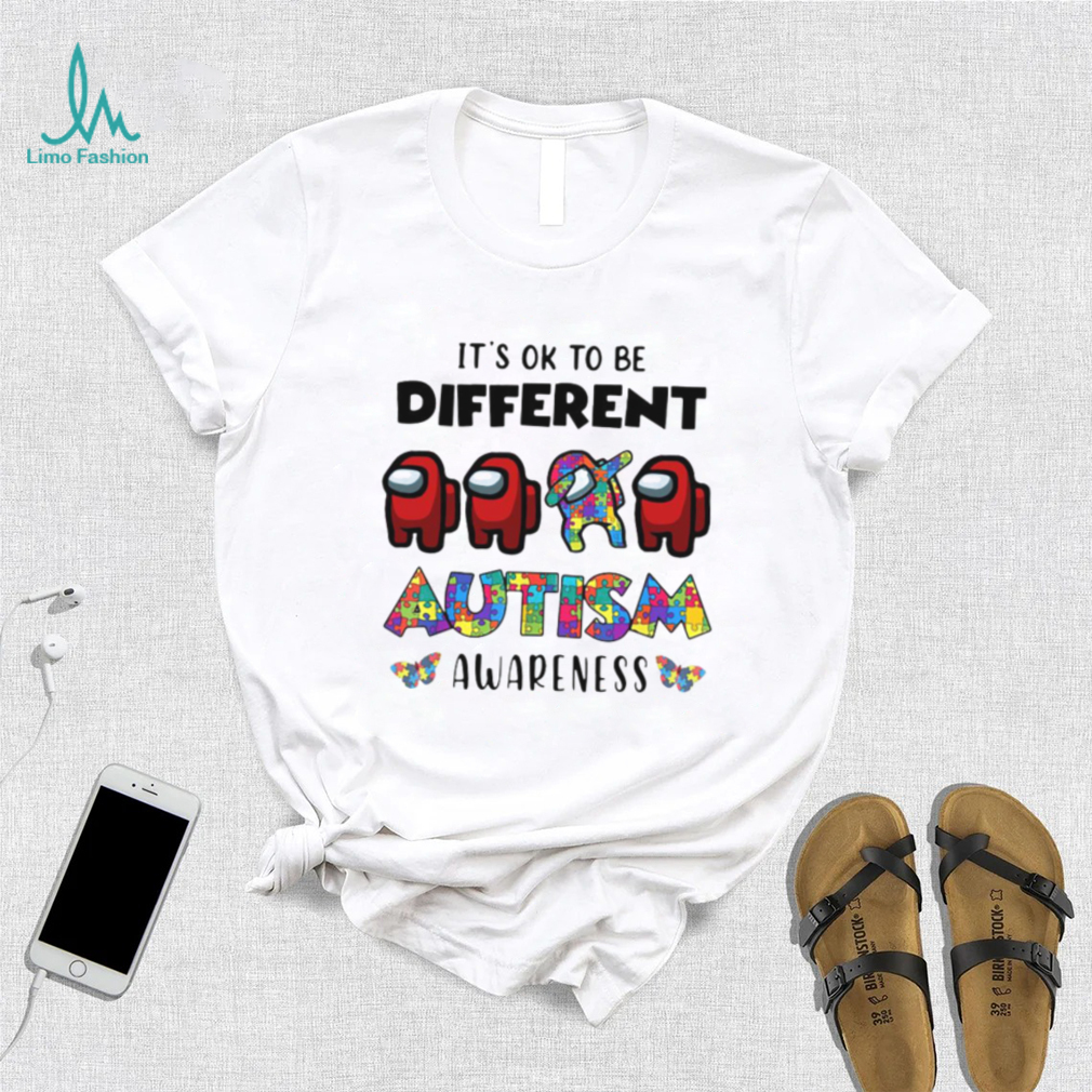 Official among us its okay to be different autism awareness shirt Official among us its okay to be different autism awareness shirt