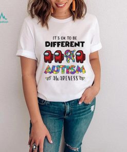 Official among us its okay to be different autism awareness shirt