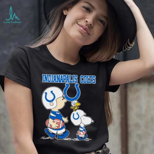 Official indianapolis Colts Let’s Play Football Together Snoopy Charlie Brown And Woodstock Shirt