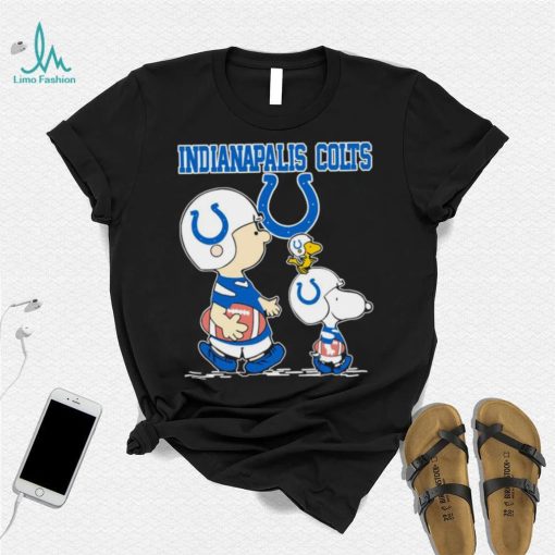Official indianapolis Colts Let’s Play Football Together Snoopy Charlie Brown And Woodstock Shirt