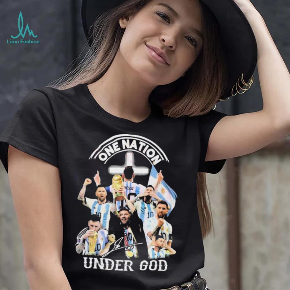 One Nation Leo Messi Under God Signature Shirt One Nation Leo Messi Under God Signature Shirt
