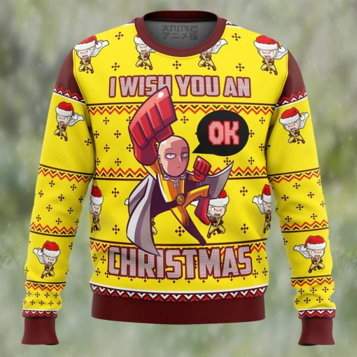 One Punch Saitama Ok Ugly Christmas Sweater