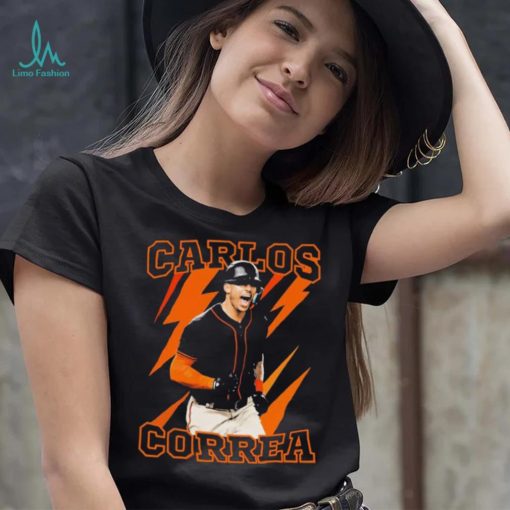 Orange Thunder Baseball Carlos Correa Design Shirt