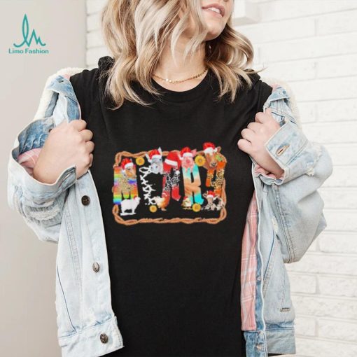 Original western Country Farm Animals Cow Merry Christmas Cows Pigs shirt