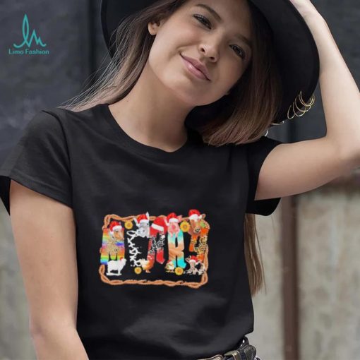Original western Country Farm Animals Cow Merry Christmas Cows Pigs shirt