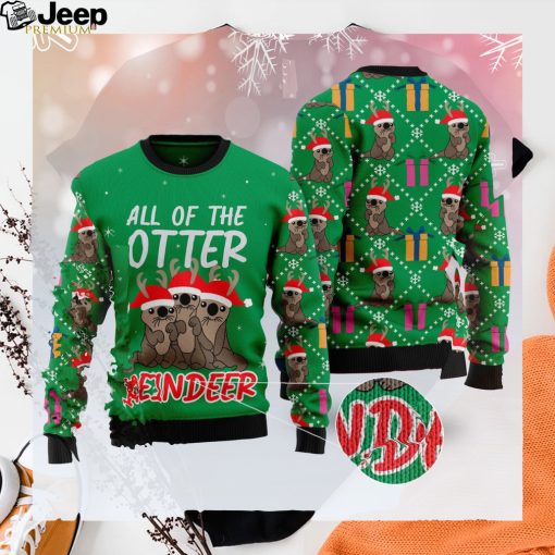 Otter Reindeer Ugly Christmas Sweater