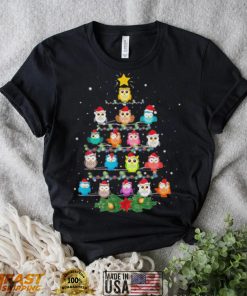 Owl Christmas tree lights xmas pajama gifts for owl lovers ugly Christmas sweater