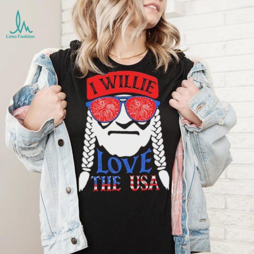 Patriotic Distressed Vintage I Willie N Love The Usa Willie Nelson Shirt