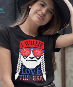 Patriotic Distressed Vintage I Willie N Love The Usa Willie Nelson Shirt