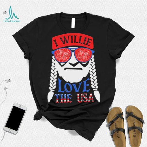 Patriotic Distressed Vintage I Willie N Love The Usa Willie Nelson Shirt