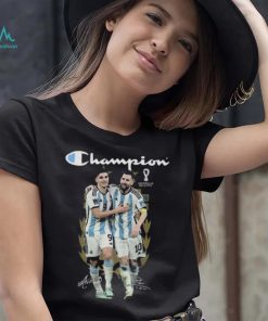 Perfect Partnership Julian Alvarez’s vs Lionel Messi Fifa World Cup Champion shirt