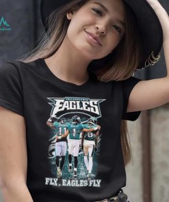 Philadelphia Eagles Aj Brown Jalen Hurts And Devonta Smith Fly Eagles Fly Signatures Shirt